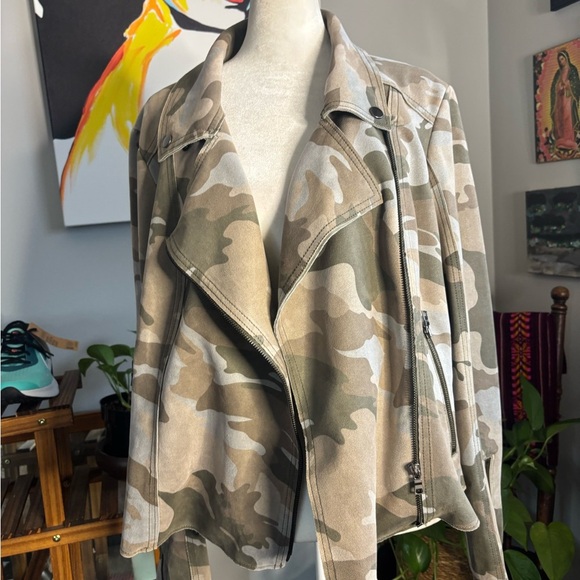 Anthropologie Green Cameo Vegan Suede Moto Jacket - Picture 7 of 9